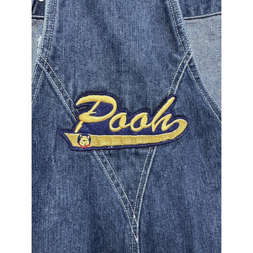 Vintage Disney Winnie the Pooh Overalls Womens 2X Denim 90s Embroidered Patches - Picture 5 of 13